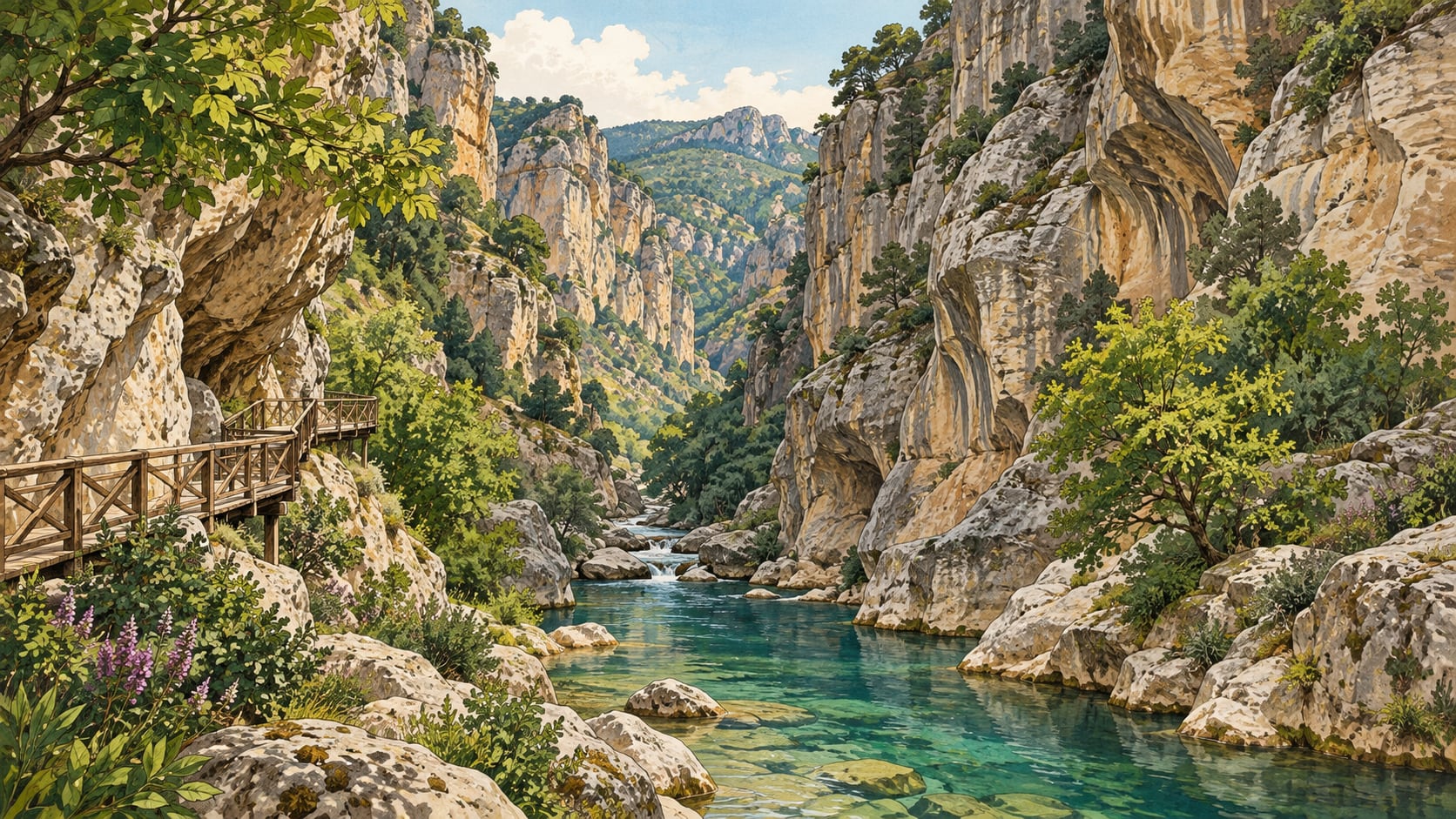 Taşyaran Valley Nature Park çizimi, Uşak