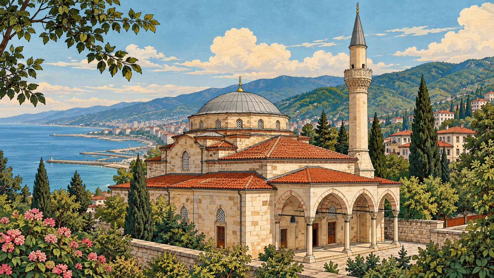 Tavanlı Mosque çizimi, Trabzon