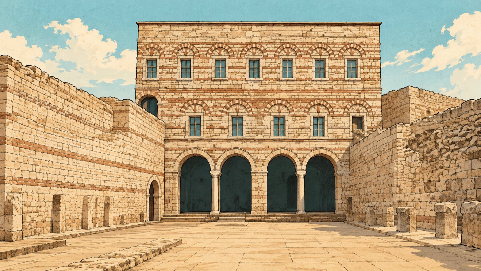 Tekfur Palace Tile Museum çizimi, İstanbul