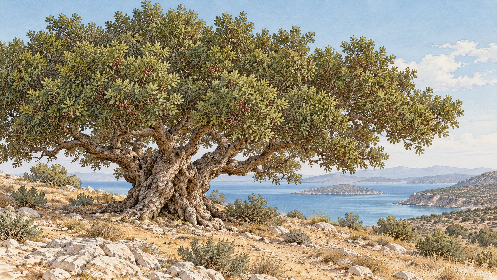 Teos Menengici Natural Monument çizimi, İzmir