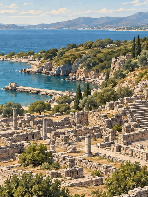 Zeichnung: Archäologische Stätte Teos, İzmir