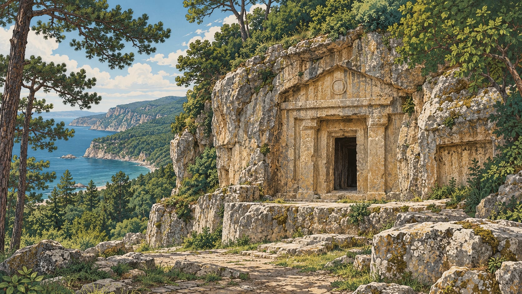 Terelek Rock Tomb çizimi, Sinop