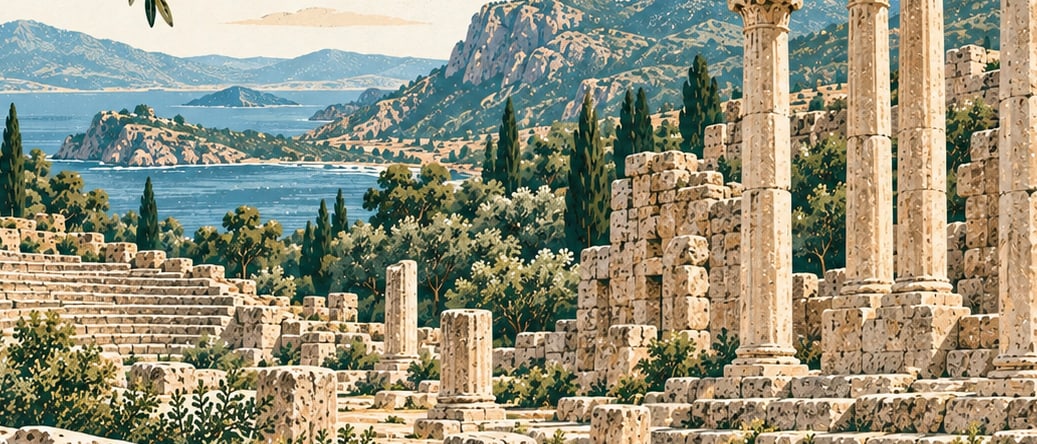 Theimiussa Ancient City çizimi, Antalya