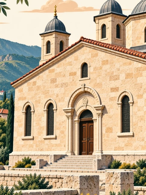 Zeichnung: Tibeti-Kirche, Artvin