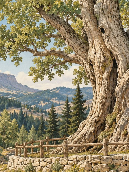Zeichnung: Naturdenkmal Titrek Kavak, Konya