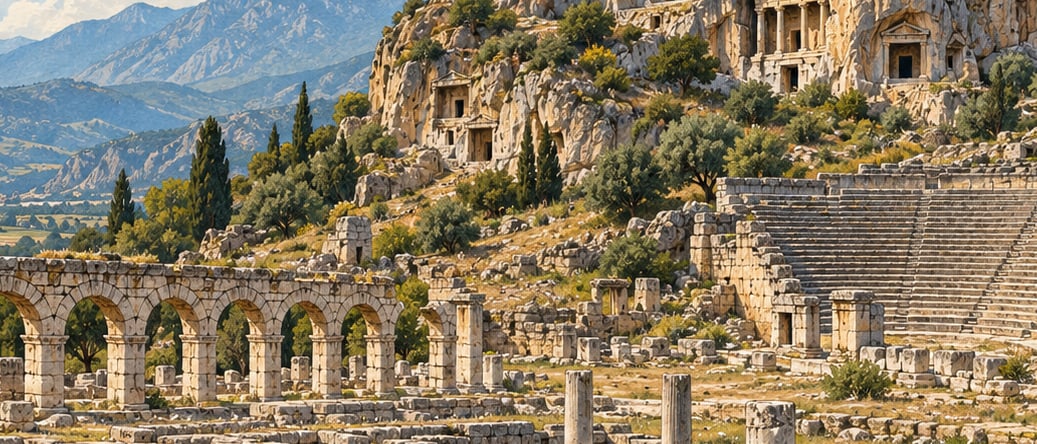 Tlos Archaeological Site çizimi, Muğla