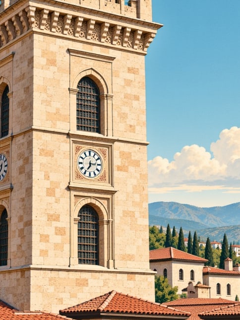 Zeichnung: Uhrturm von Tokat, Tokat