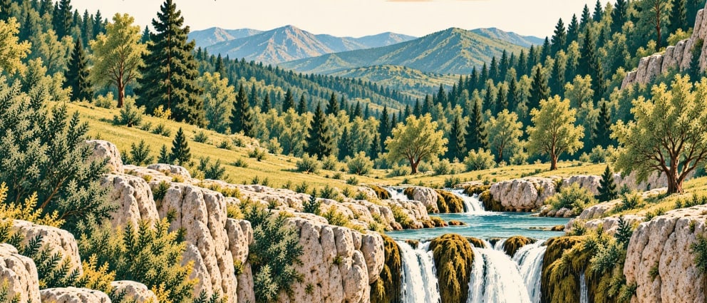 Tomara Waterfall Nature Park çizimi, Gümüşhane