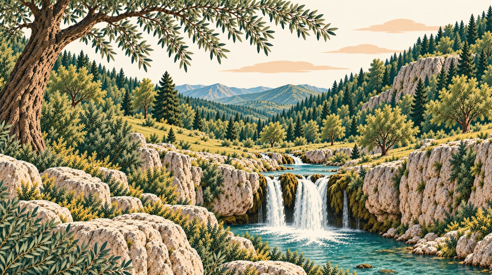 Tomara Waterfall Nature Park çizimi, Gümüşhane