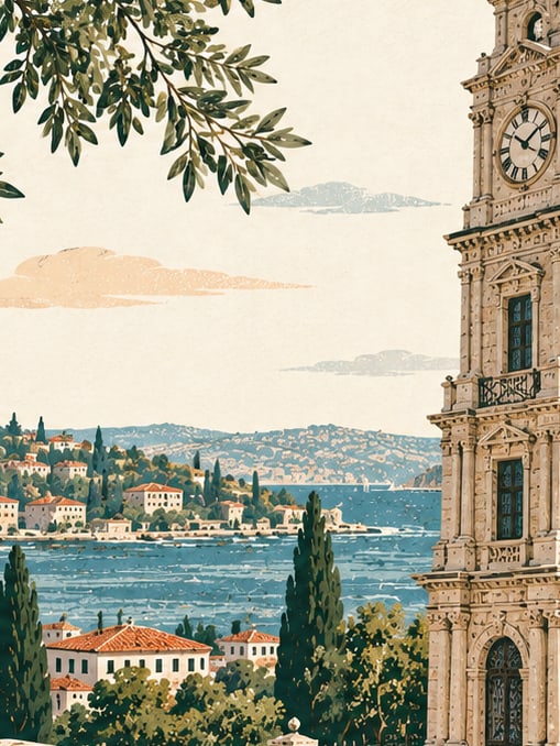 Ilustración: Torre del Reloj de Tophane, İstanbul