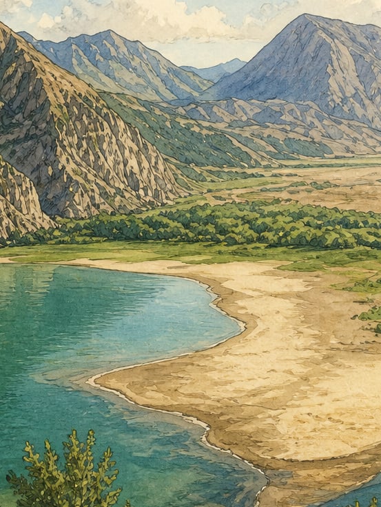 Zeichnung: Tortum-See, Erzurum