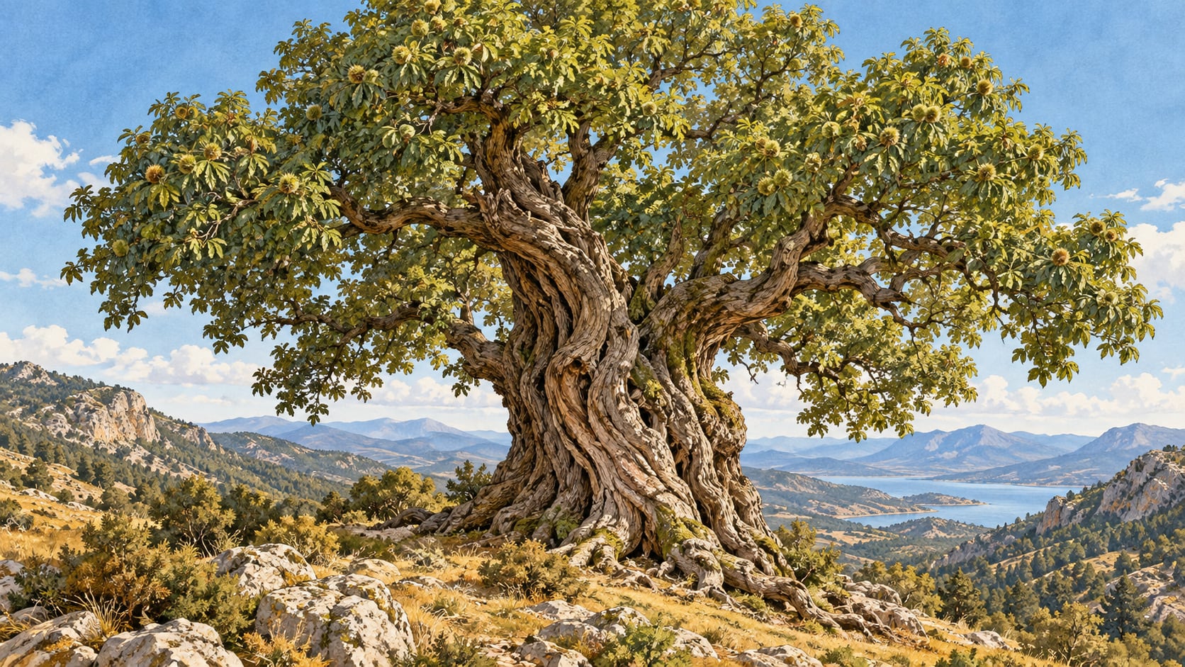 Tota Mountain Anatolian Chestnut Natural Monument çizimi, Isparta