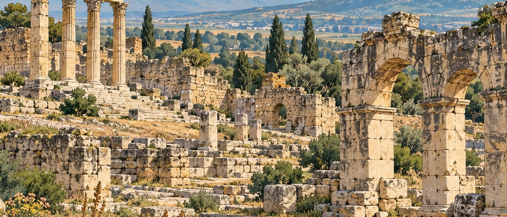 Trapezapolis Ancient City çizimi, Denizli