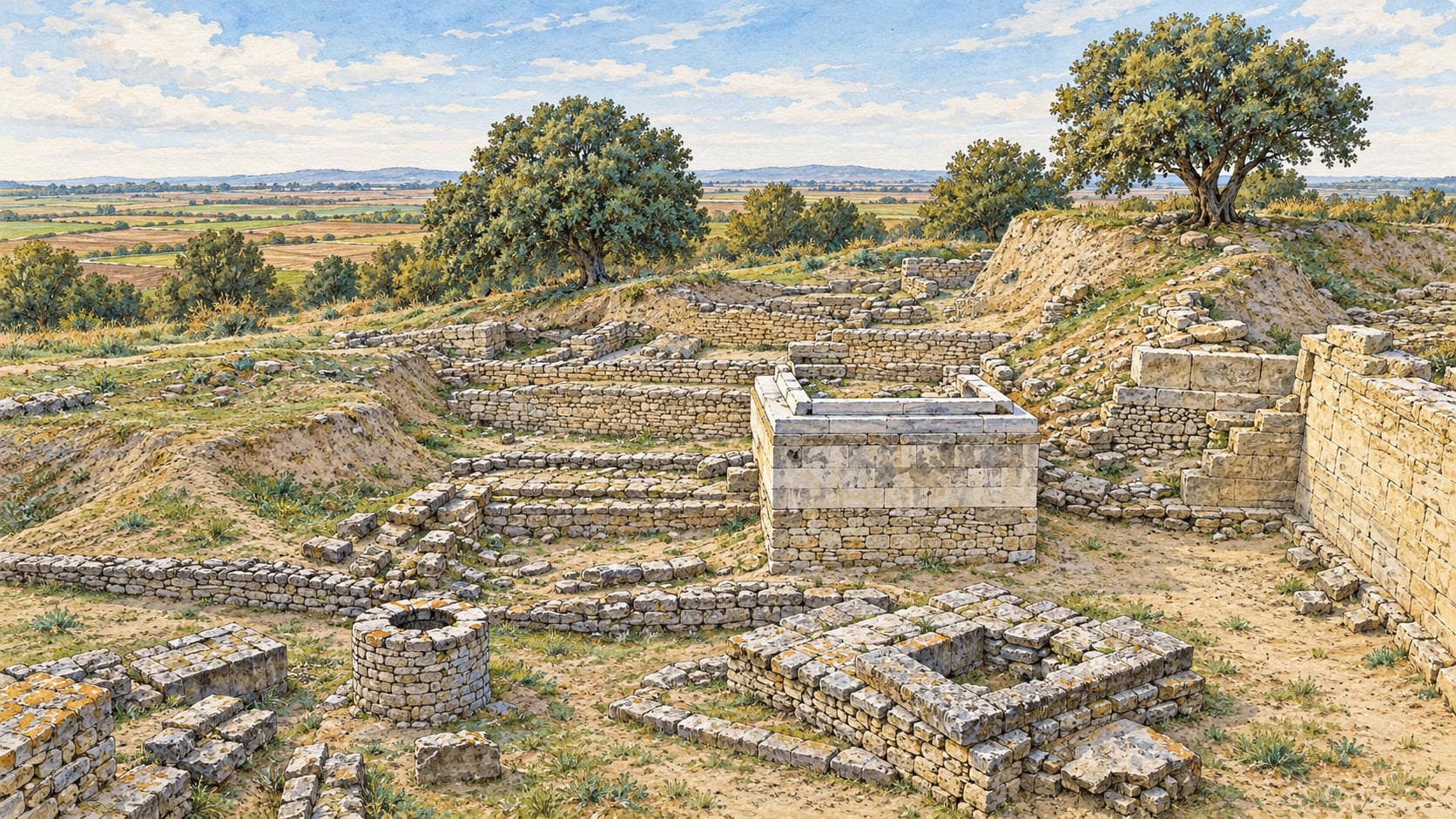 Archaeological Site of Troy çizimi, Çanakkale