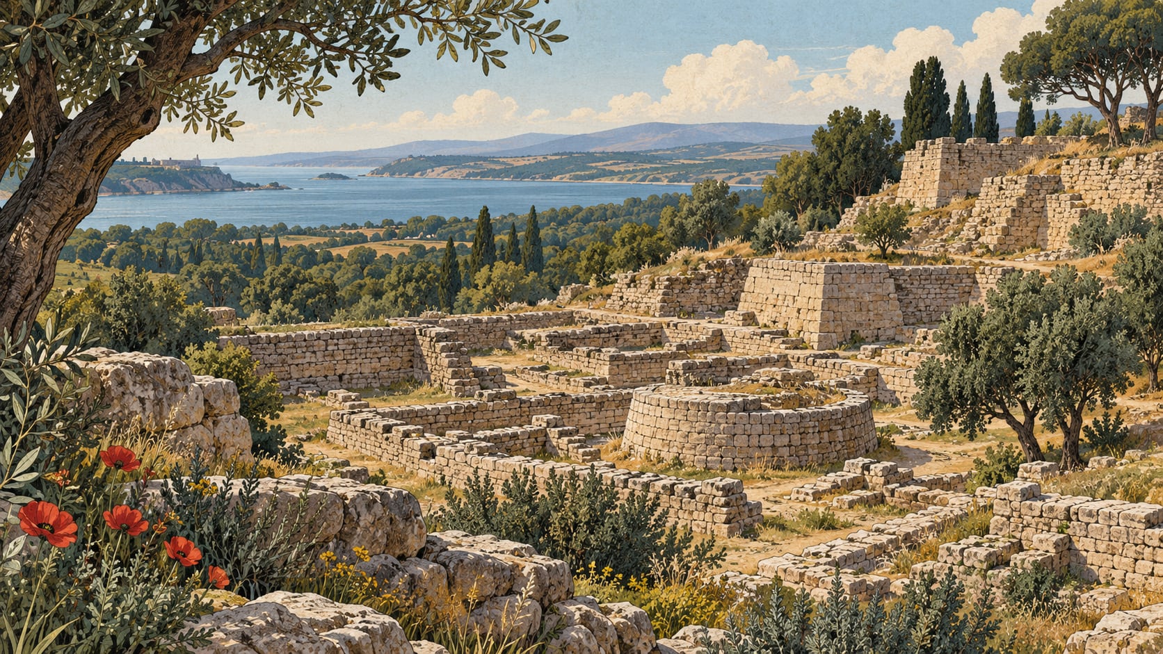 Troy Historical National Park çizimi, Çanakkale