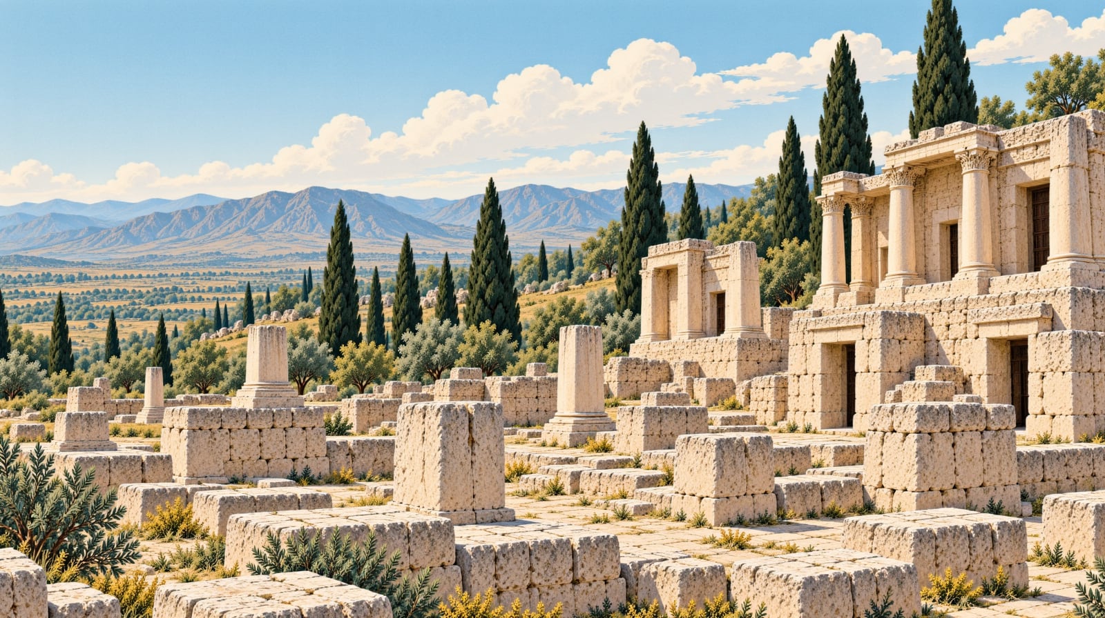 Turuş Rock Tombs çizimi, Adıyaman