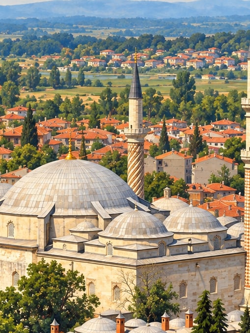 Üç Şerefeli Mosque çizimi, Edirne