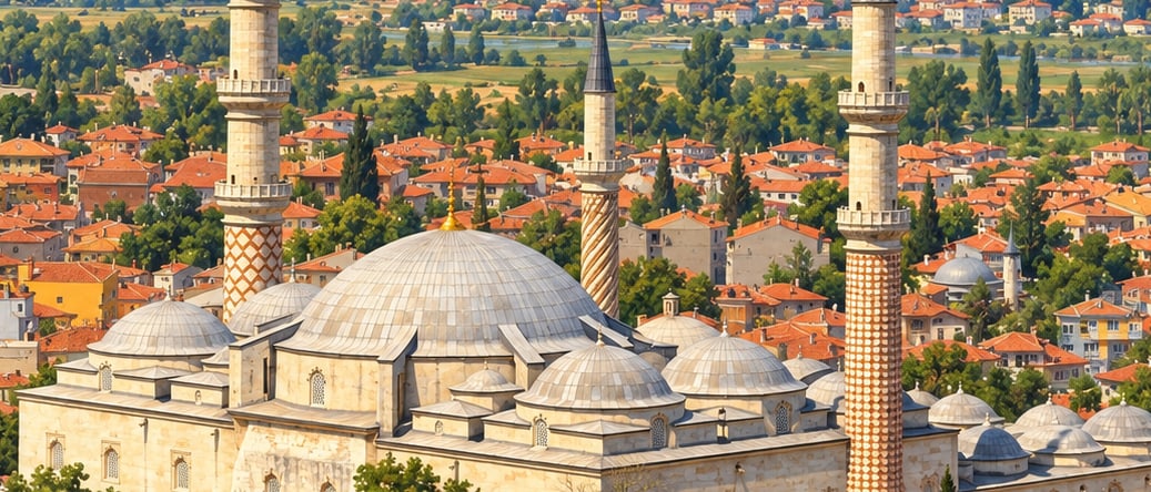 Üç Şerefeli Mosque çizimi, Edirne