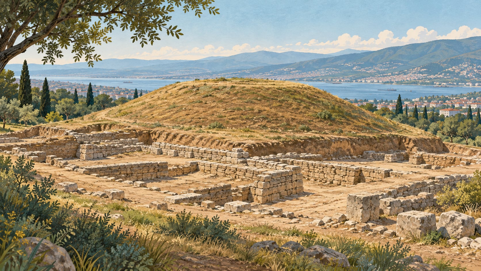 Üç Tepeler Tumulus - İzmit çizimi, Kocaeli