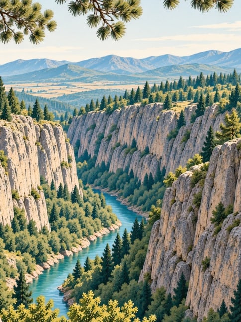 Zeichnung: Naturpark Ulubey-Canyon, Uşak