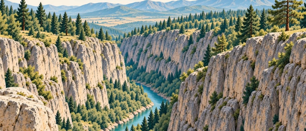 Ulubey Canyon Nature Park çizimi, Uşak