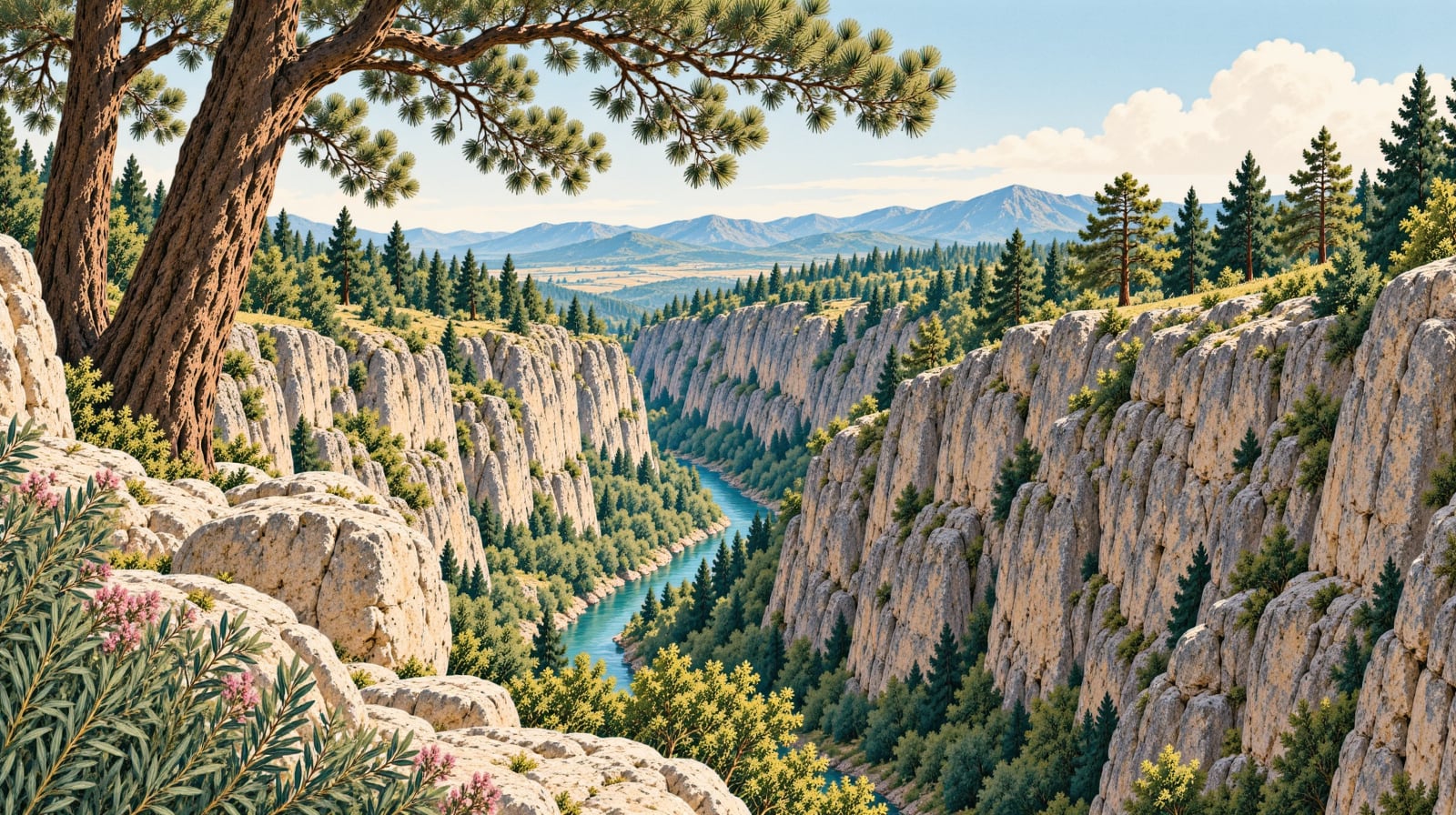 Ulubey Canyon Nature Park çizimi, Uşak