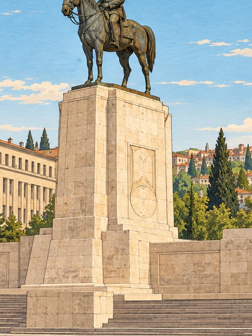 Zeichnung: Republikdenkmal in Ulus, Ankara