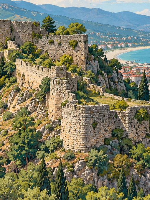 Zeichnung: Burg Ünye, Ordu