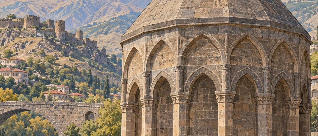 Usta Şakirt Tomb Tower (Ulu Kümbet) çizimi, Bitlis