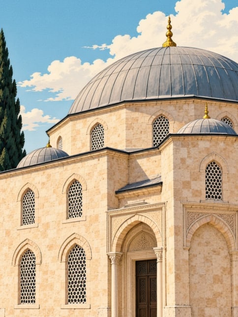 Zeichnung: Üveys-Paşa-Moschee, Aydın