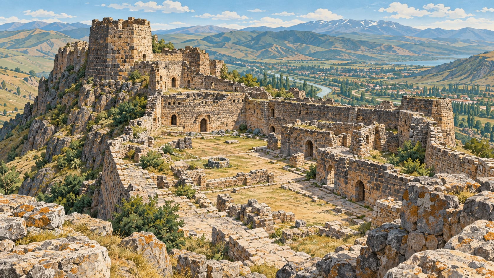 Varto Kayalıdere Ancient City (Castle City) çizimi, Muş