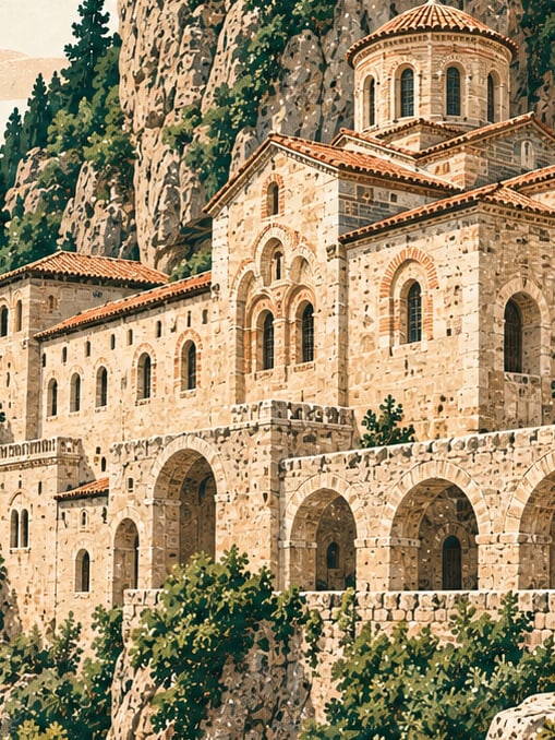Vazelon Manastırı çizimi, Trabzon