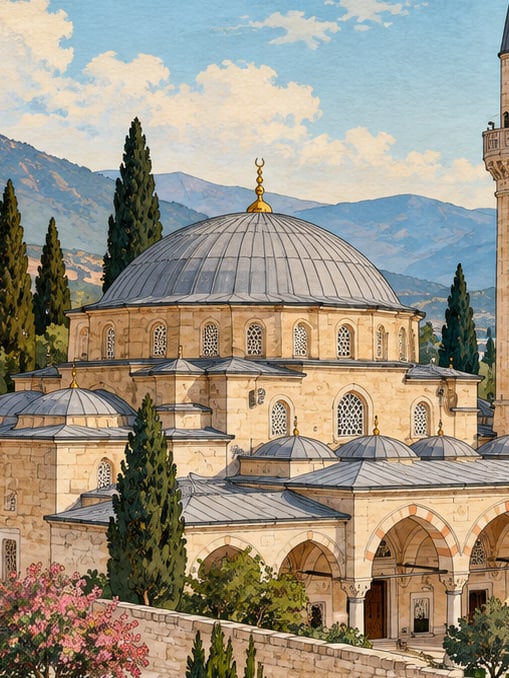 Zeichnung: Veli-Baba-Komplex, Isparta