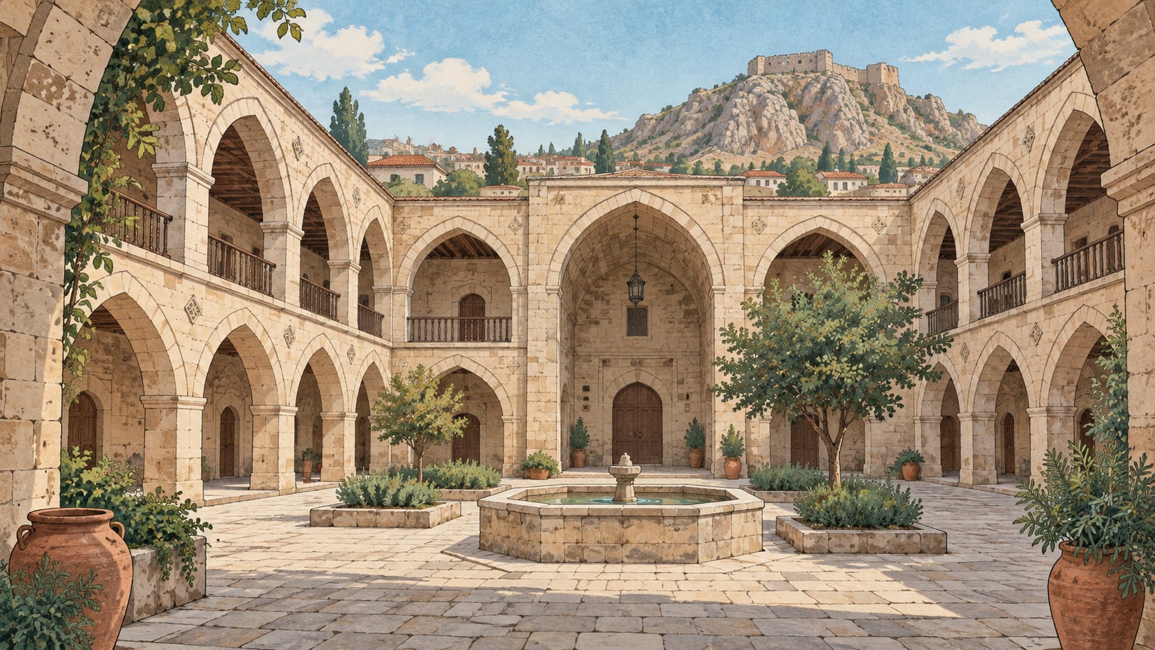 Veli Paşa Caravanserai çizimi, Çorum