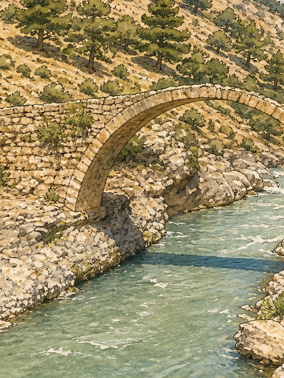 Zeichnung: Vijne-Brücke, Adıyaman
