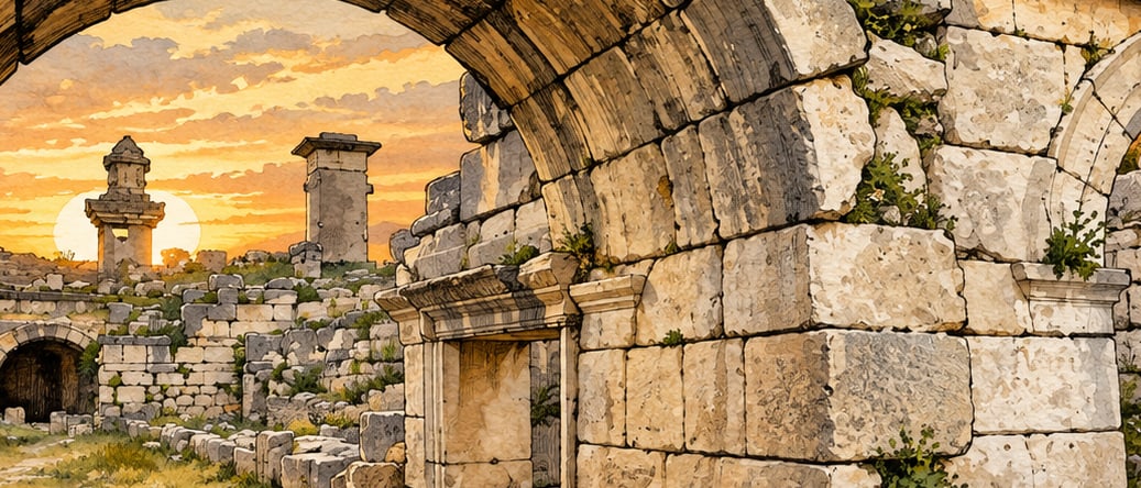 Xanthos Archaeological Site çizimi, Antalya
