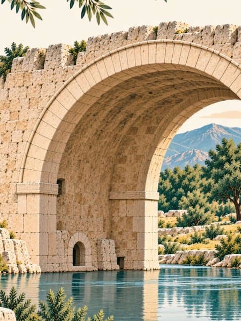 Zeichnung: Yafes-Brücke, Şırnak