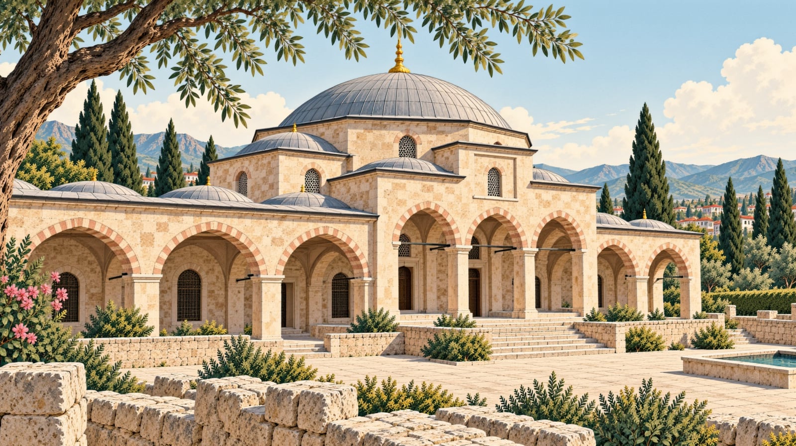 Yağcılar Caravanserai çizimi, Muğla