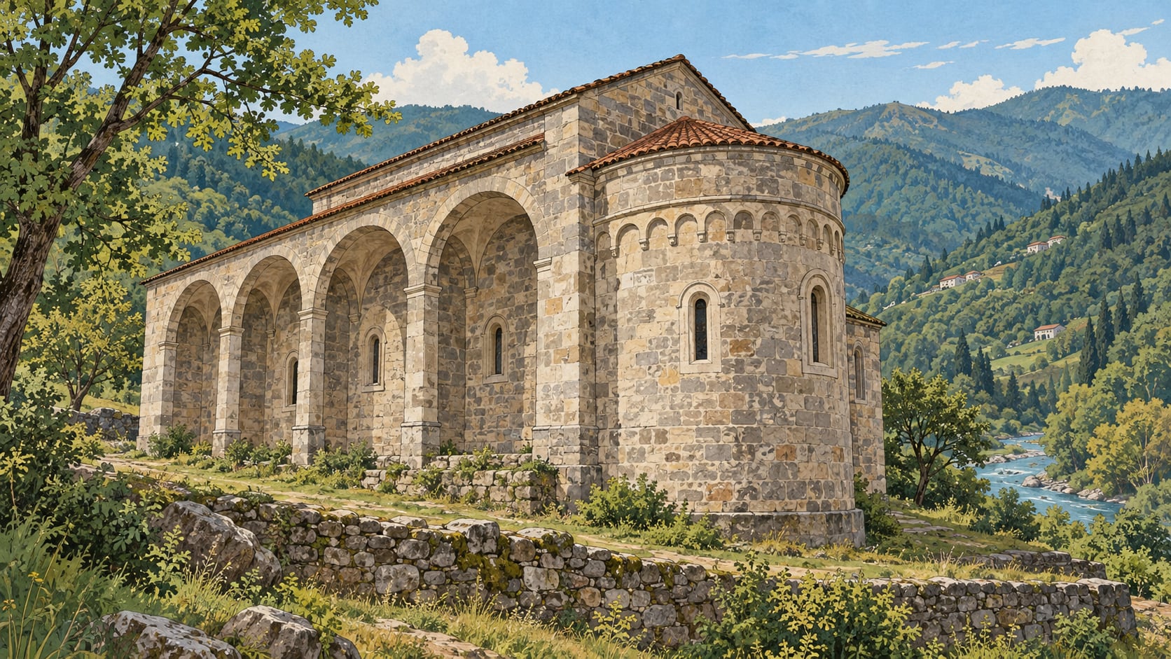Yağlıdere Kırkharman Church çizimi, Giresun