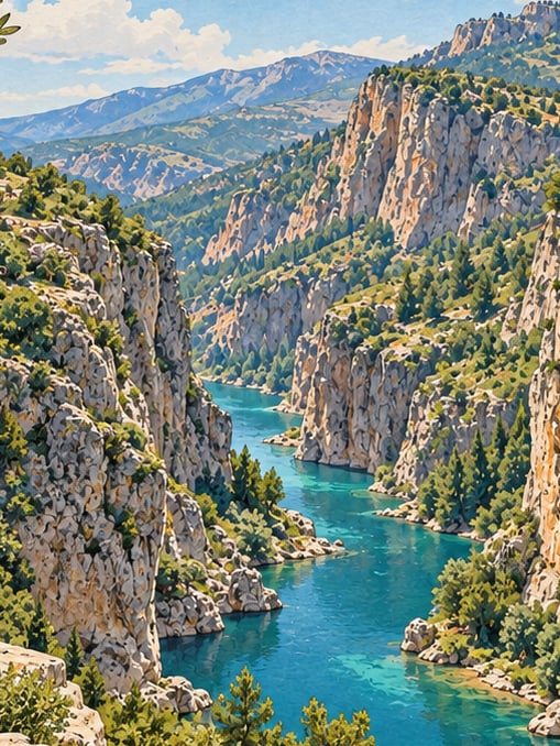 Zeichnung: Yaka-Canyon, Isparta