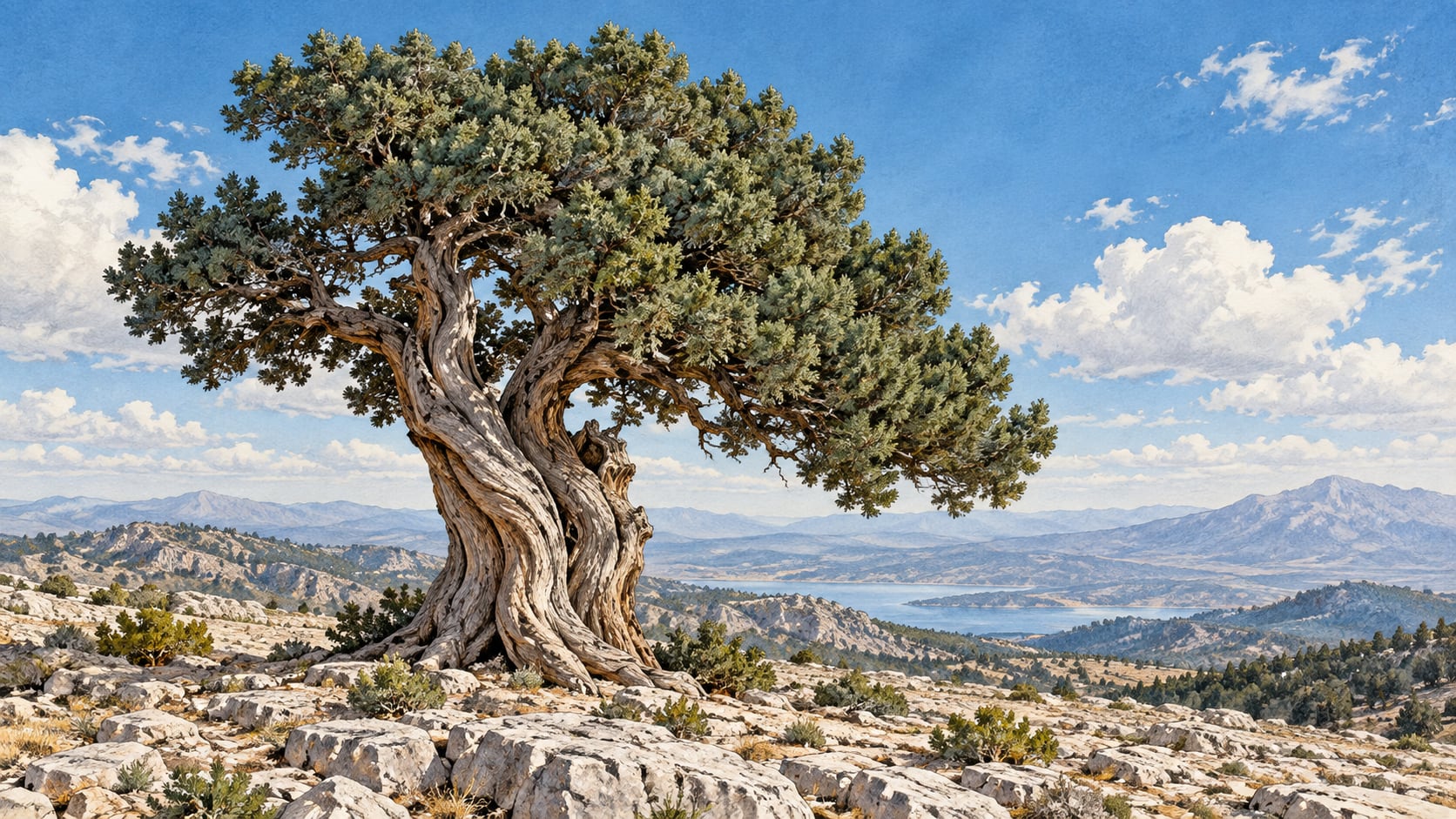 Yalnız Juniper Natural Monument çizimi, Isparta
