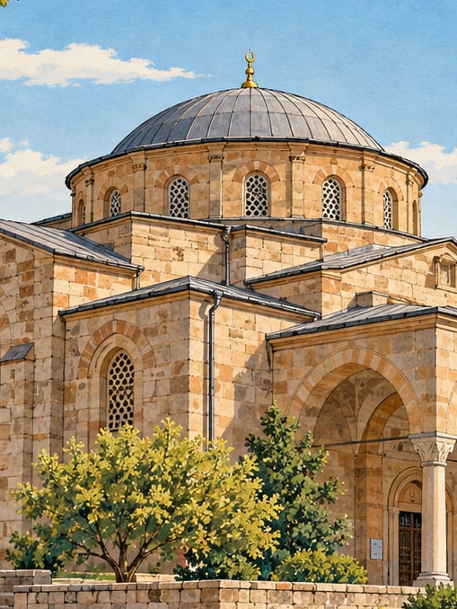 Zeichnung: Yaman-Dede-Moschee / Panaya-Kirche, Kayseri