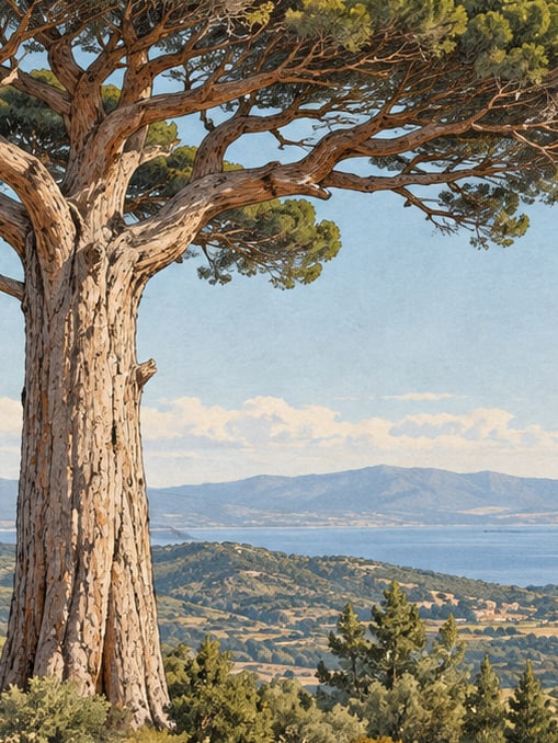 Zeichnung: Naturdenkmal Yarendere-Pinie, İzmir