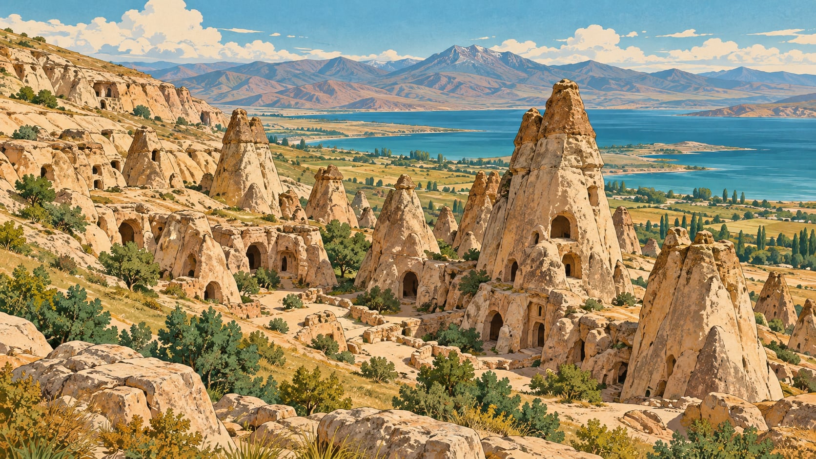 Yavuzlar Fairy Chimneys çizimi, Van