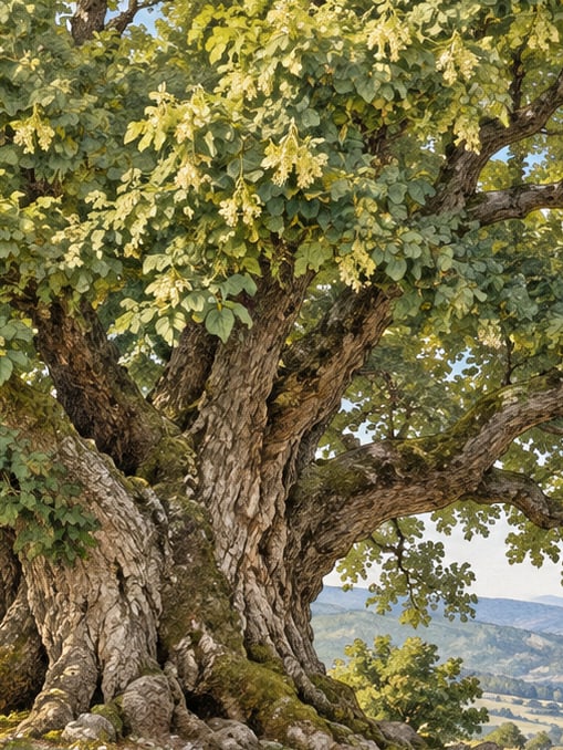 Zeichnung: Naturdenkmal Yaz-Linde, Isparta