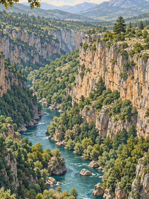 Zeichnung: Naturpark Yazılı-Canyon, Isparta