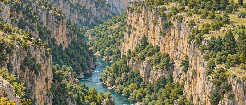 Yazılı Canyon Nature Park çizimi, Isparta