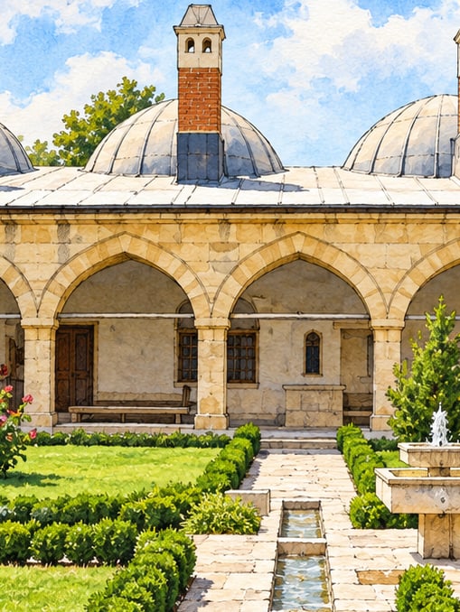 Zeichnung: Yedigöz-Aquädukt, Edirne