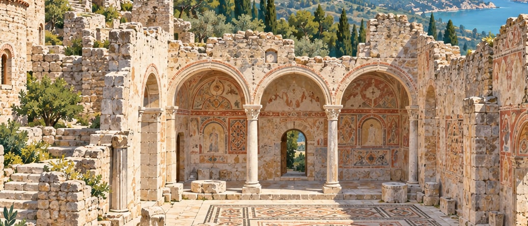 Yediler Monastery çizimi, Muğla