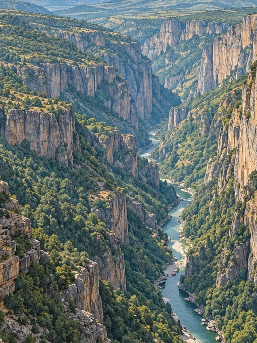 Zeichnung: Naturdenkmal Yelimera-Canyon, Manisa